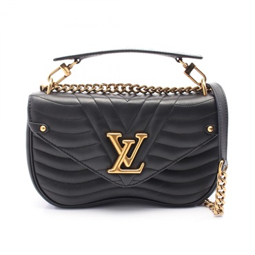 LOUIS VUITTON New Wave Chain shoulder Bag MM M51498 leather Noir Used