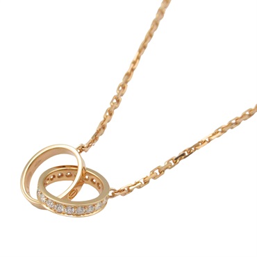 CARTIER Baby Love Necklace Pavé Diamond 18KPG Pink Rose Gold Used women
