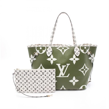 LOUIS VUITTON Neverfull MM Tote shoulder Bag M44568 Monogram Giant canvas Khaki
