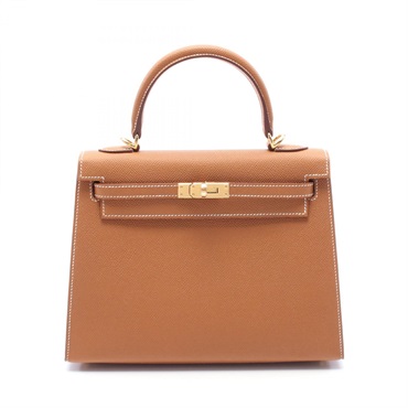 HERMES Kelly 25 2way shoulder Handbag Epsom leather Brown Gold Used Women GHW W