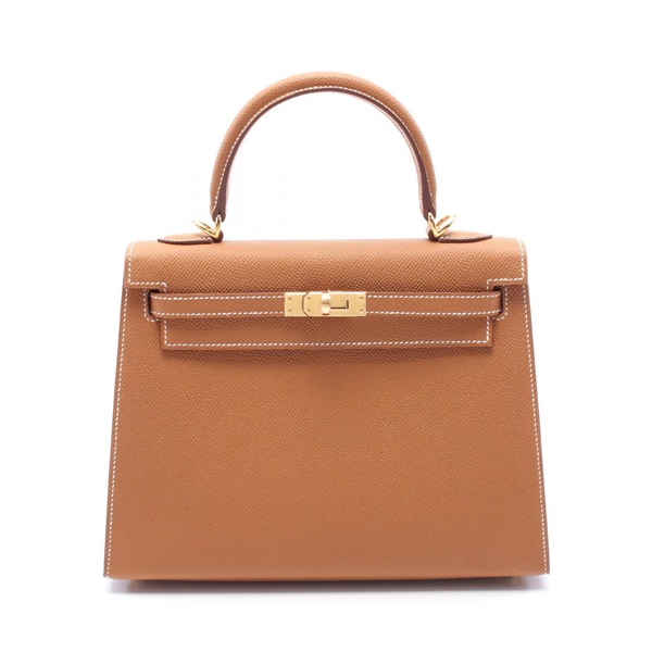 HERMES Kelly 25 2way shoulder Handbag Epsom leather Brown Gold Used Women GHW W