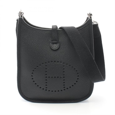 HERMES Evelyne TPM Amazon Shoulder crossbody Bag B Taurillon Clemence Black SHW