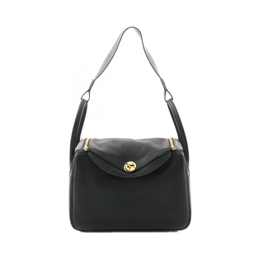 HERMES Lindy 30 2way Shoulder hand Bag D Taurillon Clemence Black Used GHW