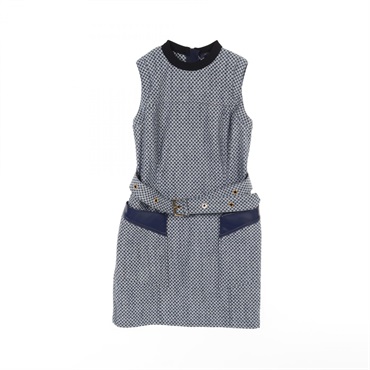 LOUIS VUITTON Damier Dress sleeveless mini #38 cotton Blue Used women