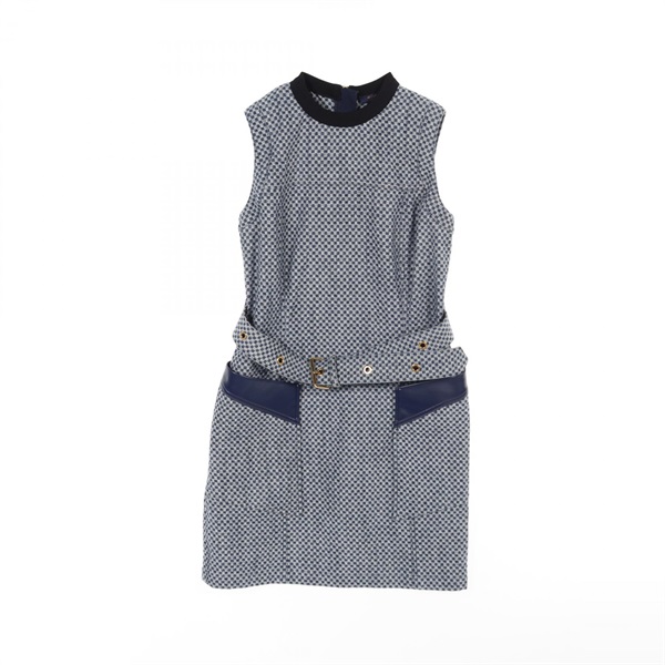 LOUIS VUITTON Damier Dress sleeveless mini #38 cotton Blue Used women