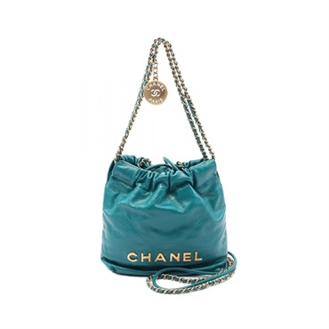 CHANEL 22 mini Chain 2way Shoulder Bag AS3980 leather Green Used Women GHW CC