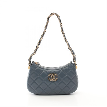 CHANEL 19 dix-neuf Matelasse hobo chain Handbag AP3647 leather Blue Used GHW CC
