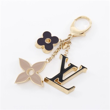 LOUIS VUITTON Bag charm Fleur de Monogram key ring M67119 Gold Plated Used Women