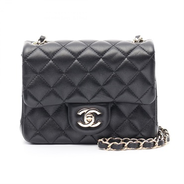 CHANEL Mini Matelasse Chain Shoulder Bag A35200 Lamb leather Black Used GHW CC