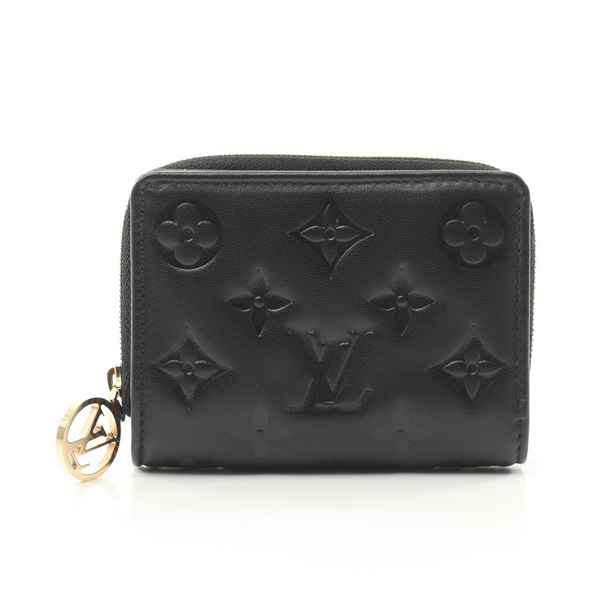 LOUIS VUITTON Portefeuille Bi-fold purse wallet M81599 leather Black Used Women