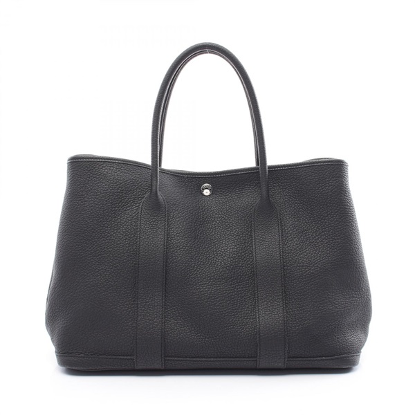 HERMES Garden party PM Tote Bag D Negonda leather Black Used SHW