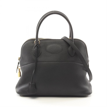 HERMES Bolide 31 Hand shoulder bag D Taurillon Clemence Black Used GHW