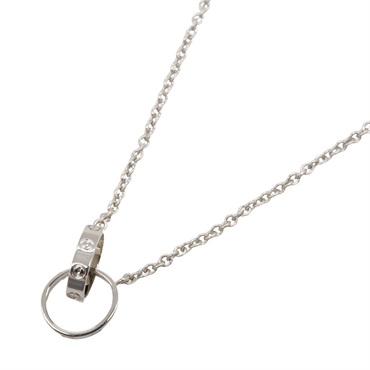 CARTIER Baby Love Necklace Pendant 18KWG White Gold Used women