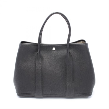 HERMES Garden party PM Hand Tote Bag Negonda leather Black Used Women A SHW