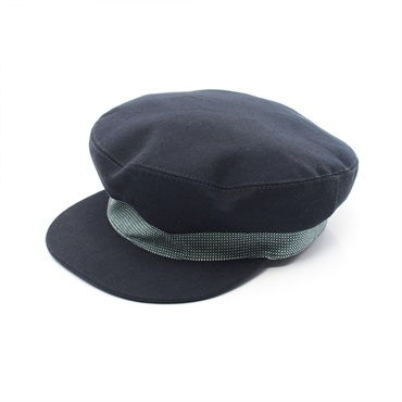 HERMES Cavalpop Sellier Button hats casquette cap 59.5cm Hemp Cotton Black Green