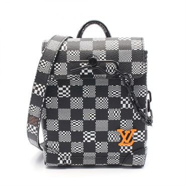 LOUIS VUITTON Steamer XS Shoulder Bag N60453 Damier Distorted Black Used mens LV