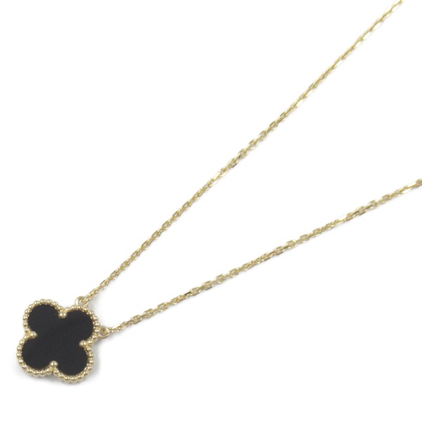 Van Cleef & Arpels Vintage Alhambra Necklace Onyx 18KYG Gold Black Used women