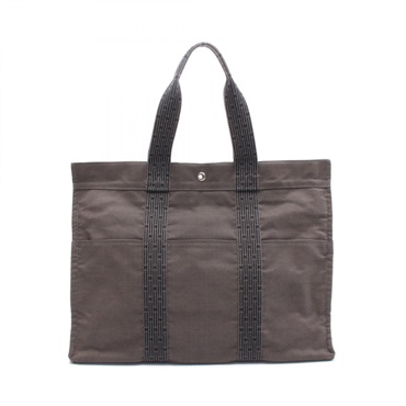 HERMES Herline GM Tote Bag canvas Gray Used SHW
