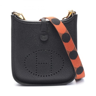 HERMES Evelyne TPM Shoulder crossbody Bag Z Taurillon Clemence Black Used GHW