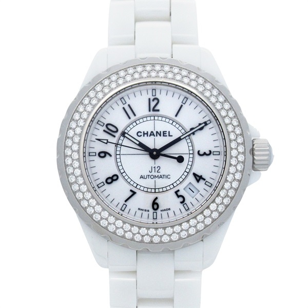 CHANEL J12 Bezel Diamond Wrist Watch H0969 Automatic winding ceramic Used mens