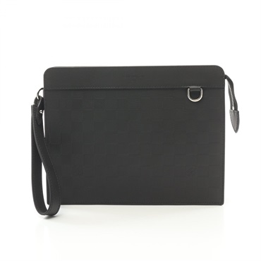 LOUIS VUITTON stand pouch business clutch bag N60450 Damier Infini leather Noir