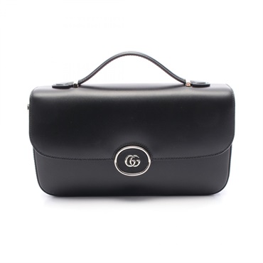 GUCCI Petit GG Hand Bag 739721 leather Black Used Women