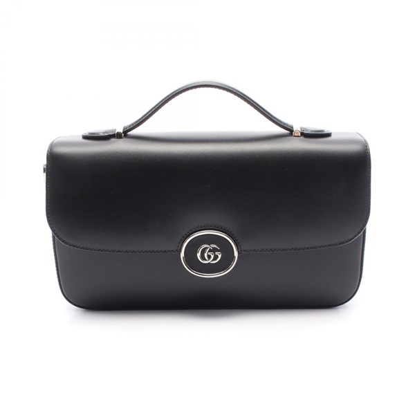 GUCCI Petit GG Hand Bag 739721 leather Black Used Women