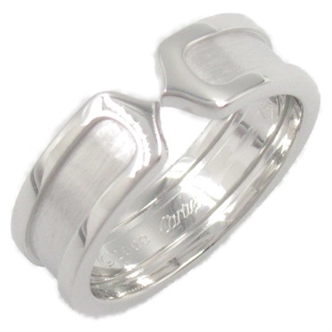 CARTIER C2 Ring 18KWG White Gold Used unisex US size 7.75 #57