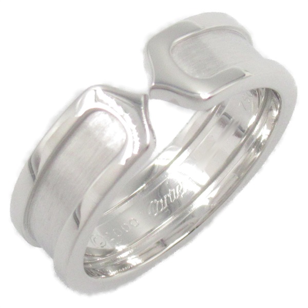 CARTIER C2 Ring 18KWG White Gold Used unisex US size 7.75 #57