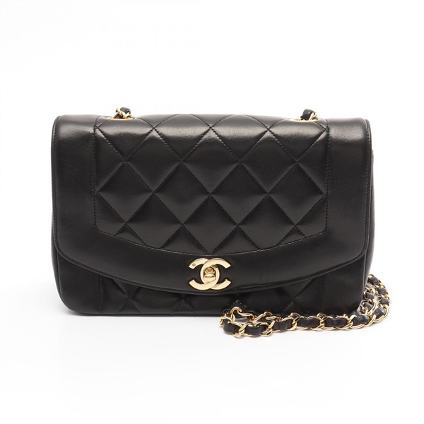 CHANEL Matelasse Diana Flap chain crossbody Shoulder Bag A01164 Lambskin BK GHW