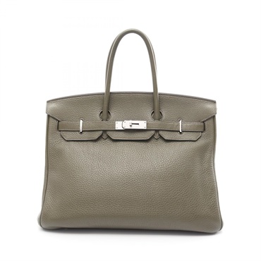 HERMES Birkin 35 Handbag Togo leather Green Vert gris Used Women M SHW