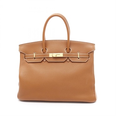 HERMES Birkin 35 Handbag Togo leather Brown Gold Used Women GHW G unisex