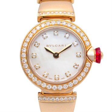BVLGARI Lvcea Wrist Watch LUP23G Quartz 18KPG Pink Rose Gold Used Women