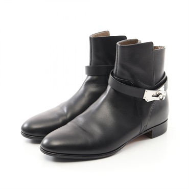 HERMES Neo Kelly short boots shoes #38 leather Black Used