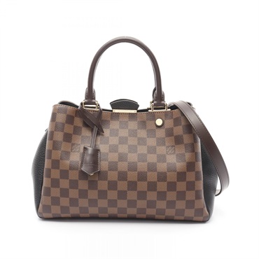 LOUIS VUITTON Brittany 2way Handbag N41673 Damier canvas Brown Black Used Women