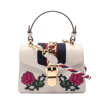 GUCCI Sylvie Sherry Line 2way Handbag 470270 leather Beige Used crossbody women