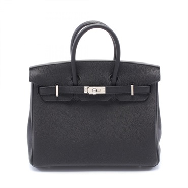 HERMES Birkin 25 Hand bag sac W Togo leather Black SHW