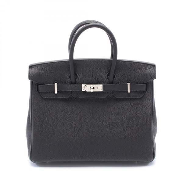HERMES Birkin 25 Hand bag sac W Togo leather Black SHW