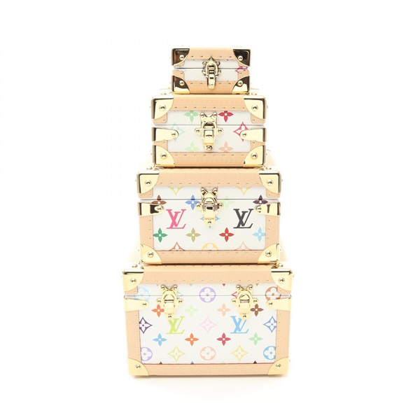 LOUIS VUITTON LV TM Malle Pyramid cases boxes M13126 Monogram Multicolor used