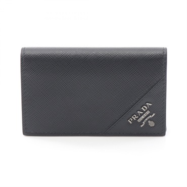 PRADA SAFFIANO METAL Card Case 2MC122 Saffiano leather Black Used unisex