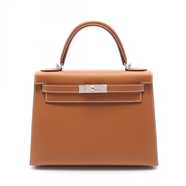 HERMES Kelly 28 2way shoulder Handbag Epsom leather Brown Gold Used Women SHW