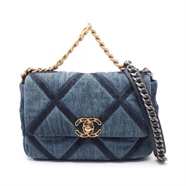 CHANEL 19 dix-neuf Matelasse chain Shoulder crossbody Bag AS1161 denim Navy GHW