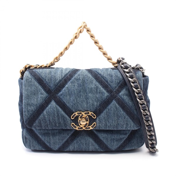 CHANEL 19 dix-neuf Matelasse chain Shoulder crossbody Bag AS1161 denim Navy GHW