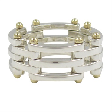 TIFFANY＆CO Gate Ring Silver925b 18KYG Yellow Gold Used  unisex US size 8.75