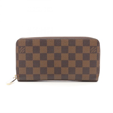 LOUIS VUITTON Zippy around long wallet N60015 Damier canvas Ebene Used unisex LV