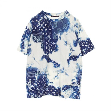 LOUIS VUITTON Monogram bandana T-shirt #XL short sleeves HNY26W cotton Blue used