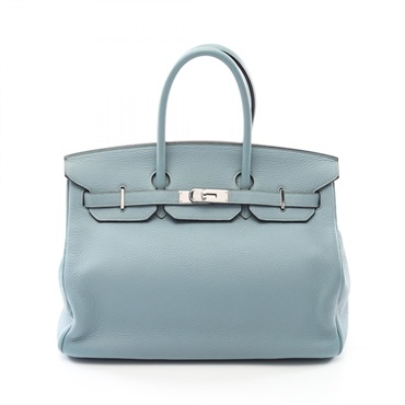 HERMES Birkin 35 Aqua Hand bag M Taurillon Clemence leather aqua Used SHW