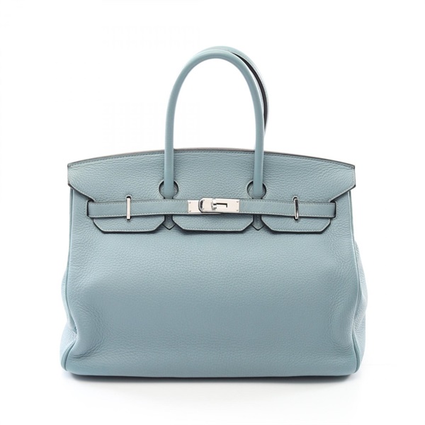 HERMES Birkin 35 Aqua Hand bag M Taurillon Clemence leather aqua Used SHW