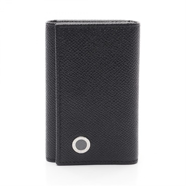 BVLGARI Bulgari Bulgariman key holder case 282234 leather Black Used mens