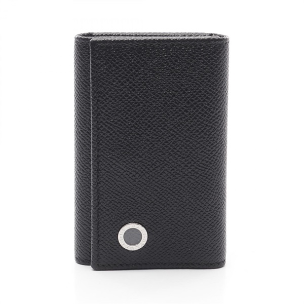 BVLGARI Bulgari Bulgariman key holder case 282234 leather Black Used mens